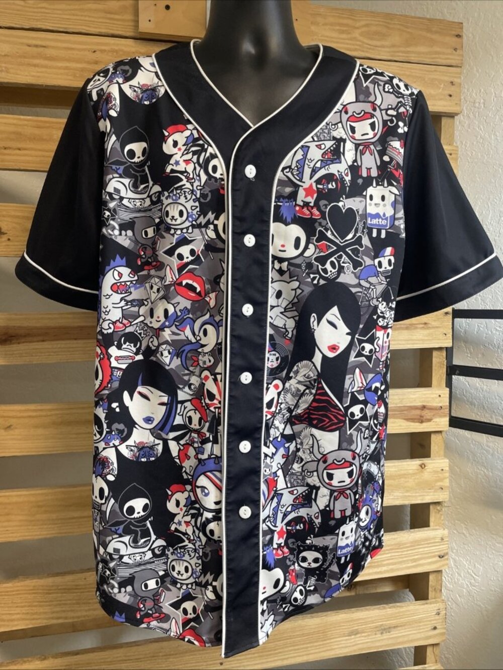 Tokidoki x Fresh Hoods Baseball Jersey Large Streetwear Collaboration MH JD